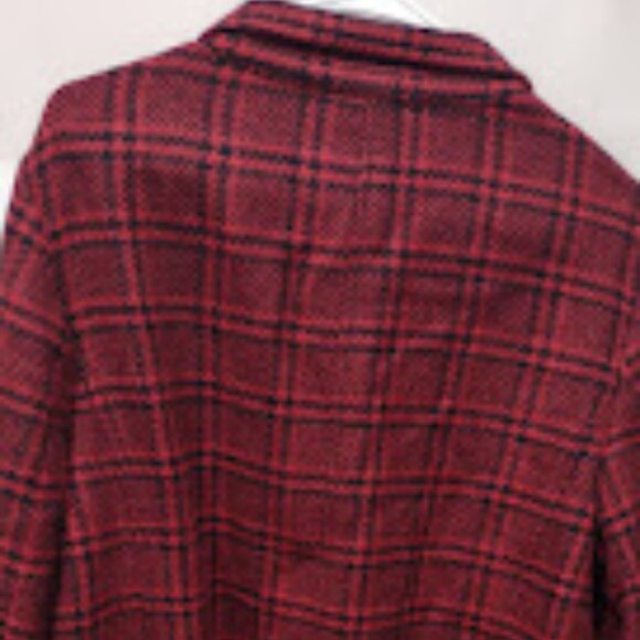 TALBOTS RED AND BLACK PLAID  WOOL AND VISCOSE BLAZER WOMEN'S 16W LIKE NEW - Picture 3 of 5